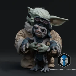 Grogu And Babu Figurine - Pose 1 - 3D Print Files -Galacticarmory Store 40000