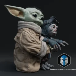 Grogu And Babu Figurine - Pose 1 - 3D Print Files -Galacticarmory Store 40006