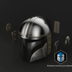 Mando Helmet - 3D Print Files -Galacticarmory Store 4MandoRemastered Exploded