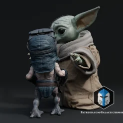 Grogu And Babu Figurine - Pose 2 - 3D Print Files -Galacticarmory Store 50001