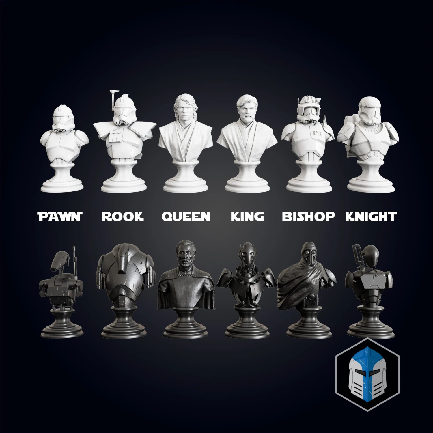 Clone Wars Republic/CIS Chess Set - 3D Print Files 11 Clone Wars Republic/CIS Chess Set - 3D Print Files - Image 9