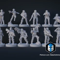 1:48 Scale Alpha 9 ODST Miniatures - 3D Print Files -Galacticarmory Store Alpha NineMiniatures scaled