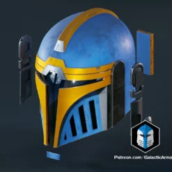 Aran Tal Mandalorian Cosplay Armor - 3D Print Files -Galacticarmory Store AranTalHelmet Exploded