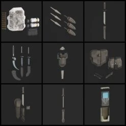Spartan Armor Accessories Bundle - 3D Print Files -Galacticarmory Store ArmorUtilityAccessories Exploded