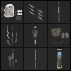 Spartan Armor Accessories Bundle - 3D Print Files -Galacticarmory Store ArmorUtilityAccessories Exploded scaled