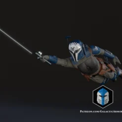 Bo Katan Figurine - Pose 3 - 3D Print Files -Galacticarmory Store BoKatanFigurine Pose3