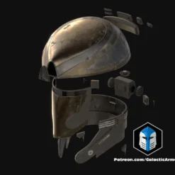 Captain Silvo's Helmet - 3D Print Files -Galacticarmory Store CaptainSilvoHelmet Exploded