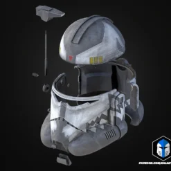Commander Wolffe Helmet - 3D Print Files -Galacticarmory Store CommanderWolffeHelmet Exploded