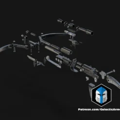 Custom Bowcaster Blaster - 3D Print Files -Galacticarmory Store CustomBowcaster Exploded