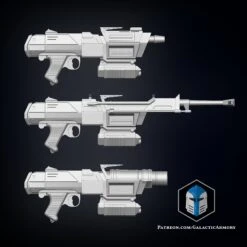 DC-17M Republic Commando Blaster - 3D Print Files -Galacticarmory Store DC 17MBlaster 4