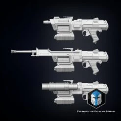 DC-17M Republic Commando Blaster - 3D Print Files -Galacticarmory Store DC 17MBlaster 5