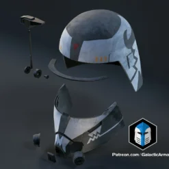 Desert Commander Wolffe Helmet - 3D Print Files -Galacticarmory Store DesertWolffeHelmet Exploded