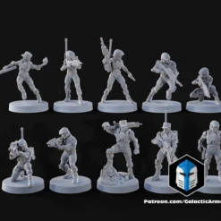 1:48 Scale UNSC Marine Miniatures - 3D Print Files -Galacticarmory Store Group