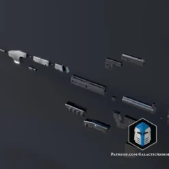 Assault Rifle 3 - 3D Print Files -Galacticarmory Store Halo3AssaultRifle Exploded