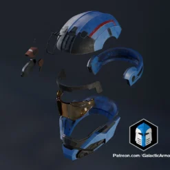 Reach Carter Helmet - 3D Print Files -Galacticarmory Store HaloCommandoHelmet Exploded