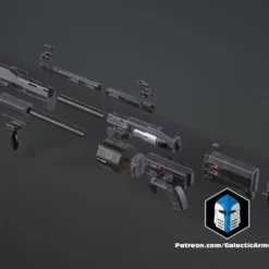 Infinite Bulldog Shotgun - 3D Print Files -Galacticarmory Store HaloInfiniteBulldog Exploded