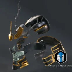 Infinite Kabuto Helmet - 3D Print Files -Galacticarmory Store HaloInfiniteKabutoHelmet Exploded