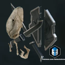 Legendary Logo Wall Mount - 3D Print Files -Galacticarmory Store HaloLegendaryLogo Exploded