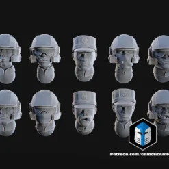 1:48 Scale UNSC Marine Miniatures - 3D Print Files -Galacticarmory Store HeadOptions