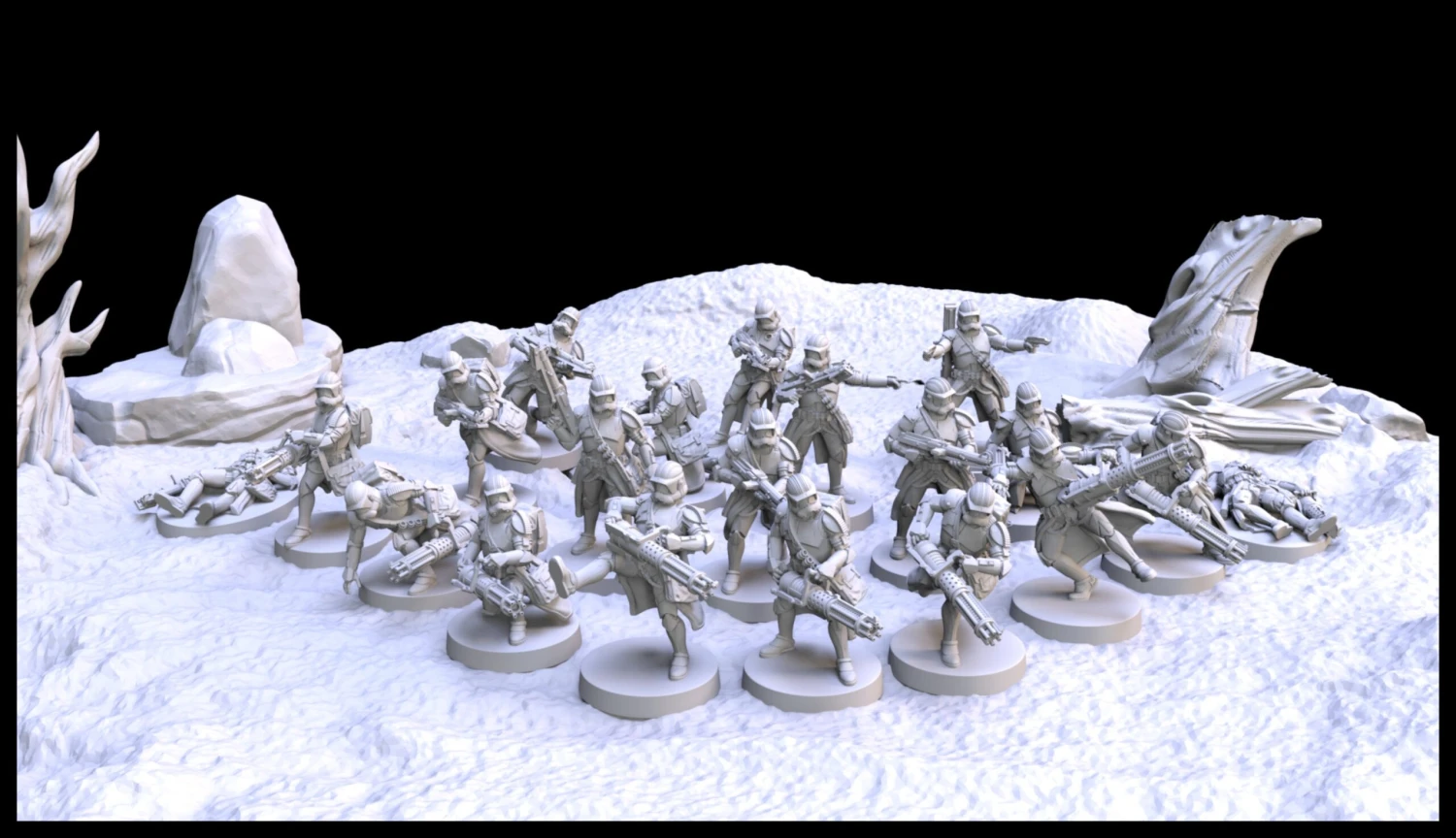 1:48 Scale Clone Trooper Army - Heavy Class - 3D Print Files 3 1:48 Scale Clone Trooper Army - Heavy Class - 3D Print Files
