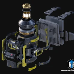 Helldivers 2 - Hellbomb Backpack - 3D Print Files -Galacticarmory Store HellbombBackpack Exploded