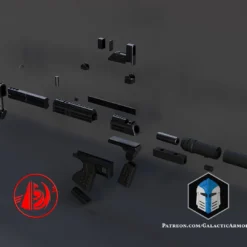 ODST SMG - 3D Print Files -Galacticarmory Store M7SSMG Exploded