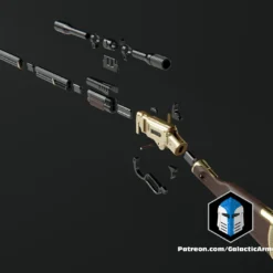 Mandalorian Repeater Blaster - 3D Print Files -Galacticarmory Store MandalorianRepeaterBlaster Exploded