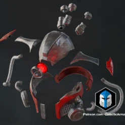 Marchion Ro Helmet - 3D Print Files -Galacticarmory Store MarchionRoHelmet Exploded