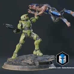 Infinite Master Chief Figurine - Pose 6 - 3D Print Files -Galacticarmory Store MasterChiefDoomPose