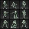 1:48 Scale Master Chief Miniatures - 3D Print Files -Galacticarmory Store MasterChiefPoses1 9 10