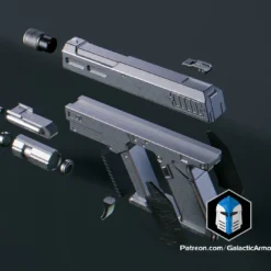 Helldivers 2 - Peacemaker Pistol - 3D Print Files -Galacticarmory Store Peacemaker Exploded
