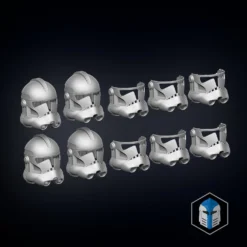 Phase 2 Clone Trooper Helmet - 3D Print Files -Galacticarmory Store Phase2Remastered FrontVariations scaled