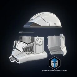 Phase 2 Spartan Mashup Helmet - 3D Print Files -Galacticarmory Store Phase2SpartanHelmet Exploded