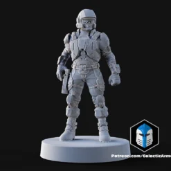 1:48 Scale UNSC Marine Miniatures - 3D Print Files -Galacticarmory Store Pose1 White 1