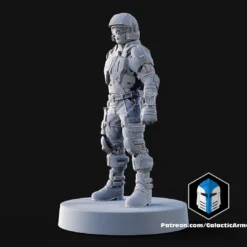 1:48 Scale UNSC Marine Miniatures - 3D Print Files -Galacticarmory Store Pose1 White 2