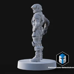 1:48 Scale UNSC Marine Miniatures - 3D Print Files -Galacticarmory Store Pose1 White 3