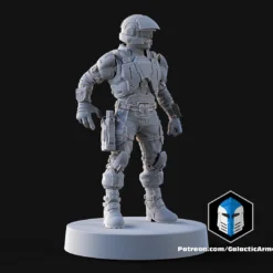 1:48 Scale UNSC Marine Miniatures - 3D Print Files -Galacticarmory Store Pose1 White 8