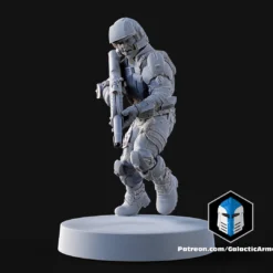 1:48 Scale UNSC Marine Miniatures - 3D Print Files -Galacticarmory Store Pose2 White 2