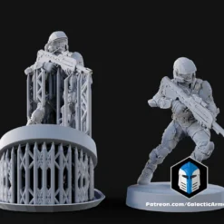 1:48 Scale UNSC Marine Miniatures - 3D Print Files -Galacticarmory Store Pose2SidebySide