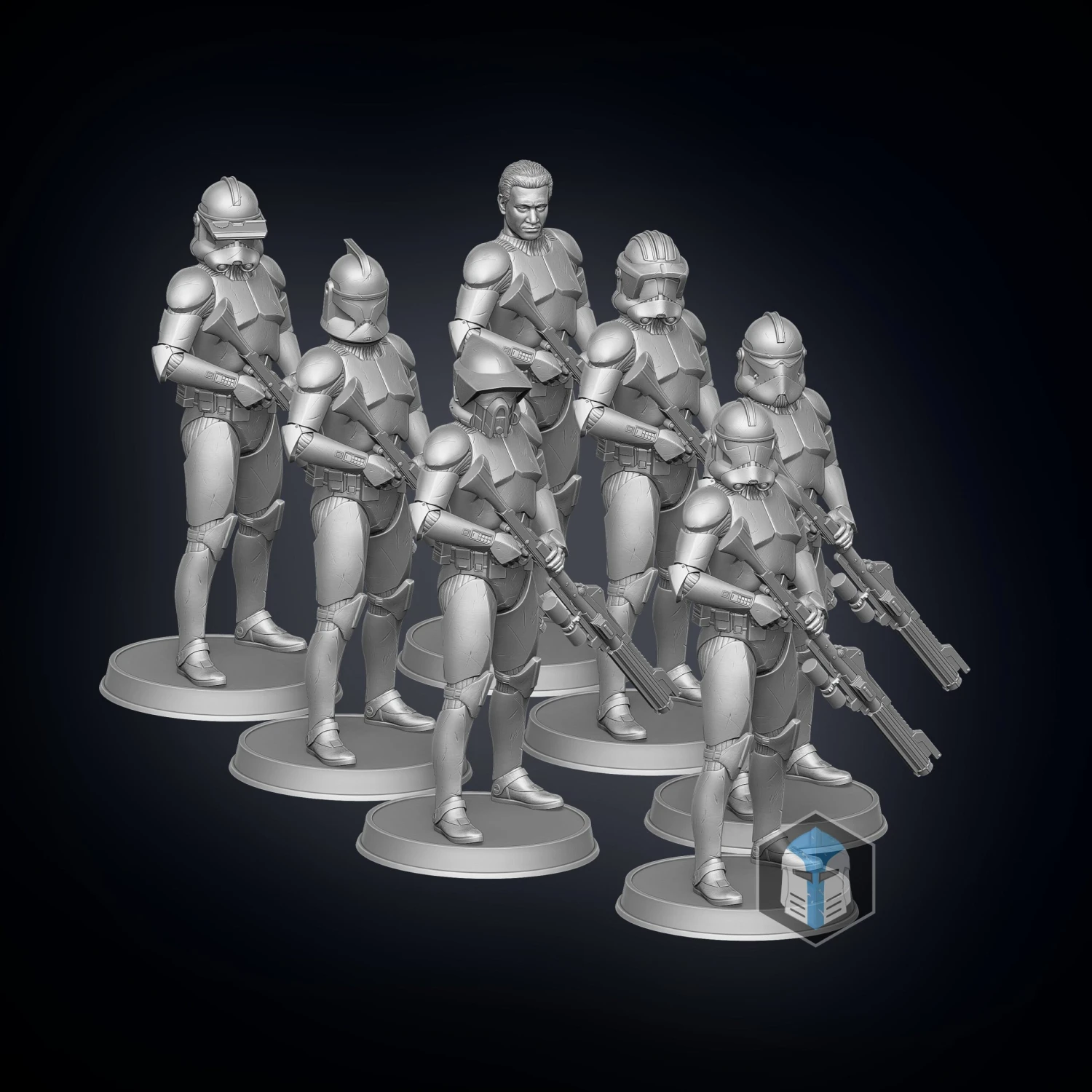 Clone Trooper Figurines - Pose 1 - 3D Print Files 4 Clone Trooper Figurines - Pose 1 - 3D Print Files - Image 2