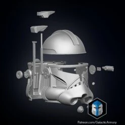 Realistic Captain Rex Helmet - 3D Print Files -Galacticarmory Store RealisticCaptainRexHelmet Separated2