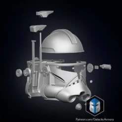 Realistic Captain Rex Helmet - 3D Print Files -Galacticarmory Store RealisticCaptainRexHelmet Separated2 scaled