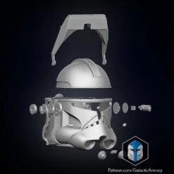 Realistic Captain Rex Helmet - 3D Print Files -Galacticarmory Store RealisticCaptainRexHelmet Separated3