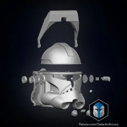 Realistic Captain Rex Helmet - 3D Print Files -Galacticarmory Store RealisticCaptainRexHelmet Separated3 scaled