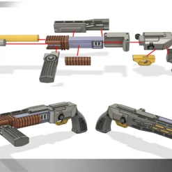 Battlefront 2 Scatter Blaster - 3D Print Files -Galacticarmory Store ScatterGun Diagram