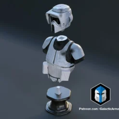Scout Trooper Bust - 3D Print Files -Galacticarmory Store ScoutTrooperBust Exploded