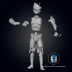 Sergeant Hound And Grizzer Figurine - 3D Print Files -Galacticarmory Store SgtHound Exploded