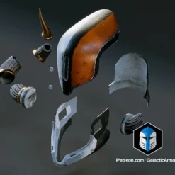 Destiny Shaxx Helmet - 3D Print Files -Galacticarmory Store ShaxxHelmet Exploded 1