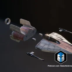 Tea Light A-Wing - 3D Print Files -Galacticarmory Store TeaLightA Wing Exploded