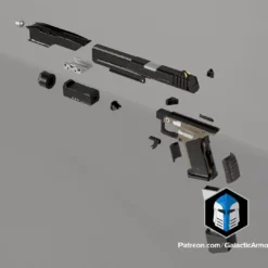 Titanfall Smart Pistol - 3D Print Files -Galacticarmory Store TitanfallSmartPistol Exploded